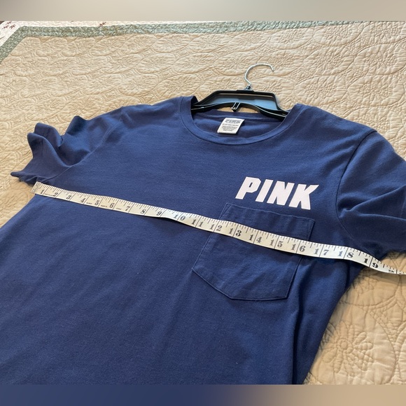 VICTORIA’S SECRET PINK LOGO FRONT & BACK NAVY BLUE SHORT SLEEVE TEE SIZE  XS - Picture 11 of 16